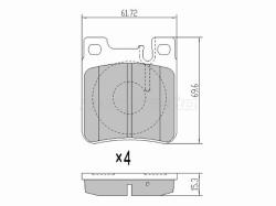 Колодки тормозные (Сзади) Mercedes-Benz C-Class 93-08 / E-Class 84-03 / S-Class 98-05 / Chrysler Cro