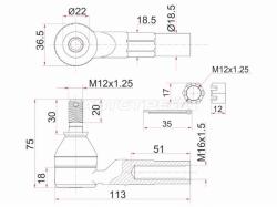 Наконечник рулевой TOYOTA CORSA,RAUM 90-03