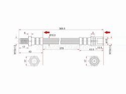 Шланг тормозной перед (Таиланд) TOYOTA DYNA 200/TOYOACE G25 77-02/RR LITE/TOWN/MASTERACE 88-99 RH=LH