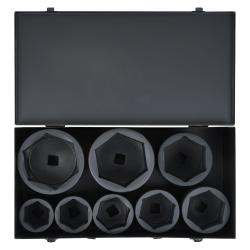 Набор головок ударных 3/4"DR L=90-110мм, 8пр. (50-100мм) металл.кейс (ATAS422)