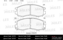 E100470 Колодки тормозные MITSUBISHI GALANT/LANCER 1.8-2.0 88-00 передние SemiMetallic