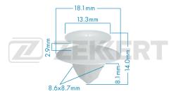 Клипса крепёжная Mitsubishi (миним. кол-во заказа 10 шт) be-1355