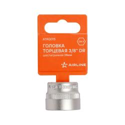 Головка торцевая 3/8" шестигранная 24мм пласт.подвес (ATAQ015)