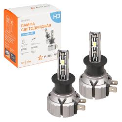 Лампa светодиод., H3, 12В, 17Вт, 6000К (Бел.), 4000Лм, для рефлект./линз. оптики, кмпл. 2 шт., STANDART (AEAR003)