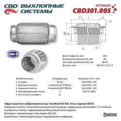 Гофра глушителя 3-сл Innerbraid 40-260. CBD301.005