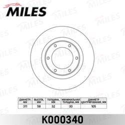 Диск тормозной TOYOTA LAND CRUISER (J80) 4.2-4.5 90-97 передний вент.D 311мм. K000340