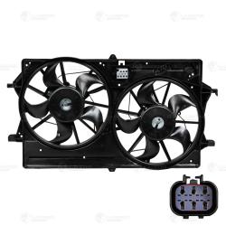 Э/вентилятор охл. для а/м Ford Focus I (98-) (2 вент.) (с кожухом и резист.) A/C (LFK 1054)