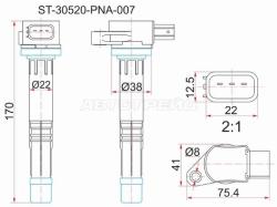 Катушка зажигания HONDA ACCORD CL#/CM# 03-08/CR-V RD#/RE# 02-/STREAM RN# 00- K20A/K24A