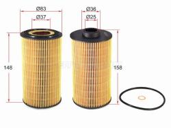 Фильтр масляный (картридж) BMW 5 E34/E39/7 E38/X5 E53 M60/M62