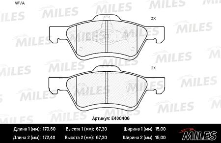 E400406 Колодки тормозные FORD MAVERICK/MAZDA TRIBUTE 2.4-3.0 04- передние LowMetallic