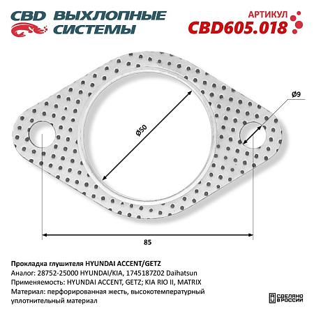 Прокладка глушителя CBD605.018
