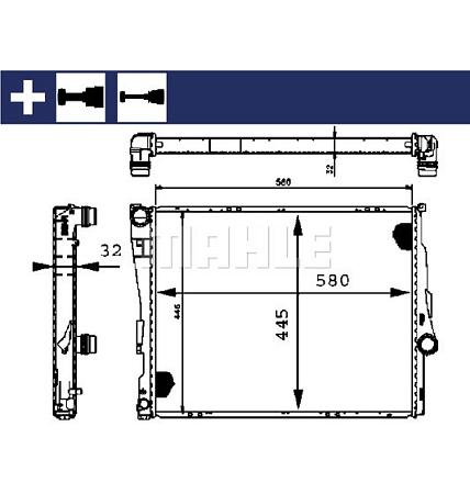 Радиатор охлаждающей жидкости BMW 3 (E46) MT/AT cr455000s