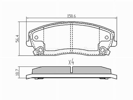 Колодки тормозные (Спереди) Chrysler 300C 04-11