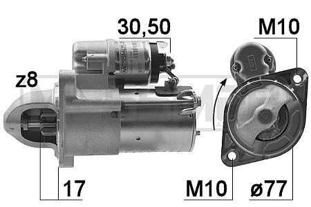 Стартер HYUNDAI ACCENT/GETZ/ELANTRA/EXCEL/S COUPE 1.3/1.5SOHC/DOHC 220615
