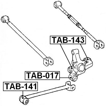 Сайлентблок тяги TOYOTA CAMRY 01-06 зад.подв. TAB-141
