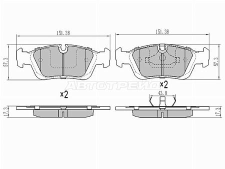Колодки тормозные (Спереди) BMW 3-Series 90-06
