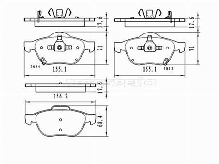 Колодки тормозные (Спереди) Toyota Avensis (T220) 97-03