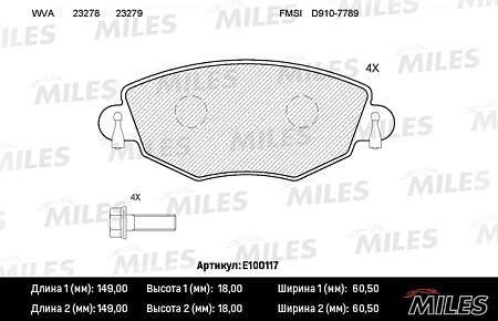 E100117 Колодки тормозные FORD MONDEO 00>07/JAGUAR X-TYPE 01> передние SemiMetallic