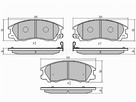 Колодки тормозные (Спереди) Hyundai Terracan 01-07