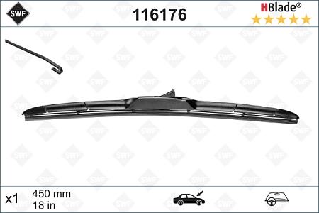Щётка с/о 450мм гибридная HBlade 116 176