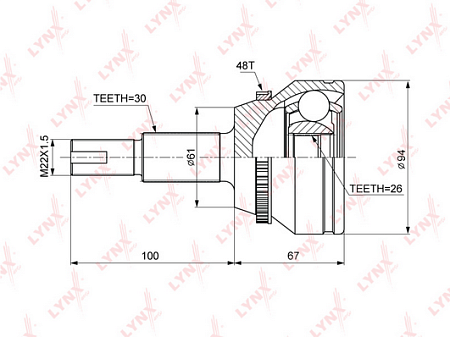 ШРУС TOYOTA CAMRY ACV40/GSV40 2006-2011 -нар. CO-3692A