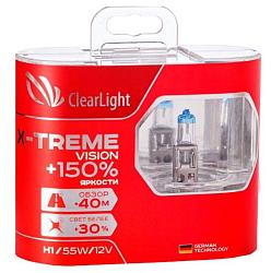 Лампа галоген ClearLight H1 X-treme Vision +150% ,2 шт, DUOBOX MLH1XTV150