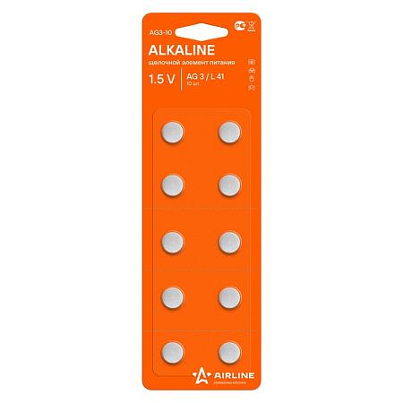 AIRLINE AG3-10 Батарейка AG3/LR41 щелочная 10 шт.