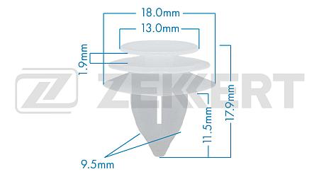 Клипса крепёжная Mazda (миним. кол-во заказа 10 шт) be-1013