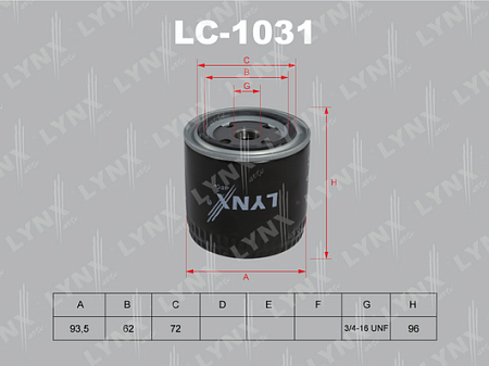 Фильтр масляный LADA 2101-07/Moskvich 2141(M06) LC-1031