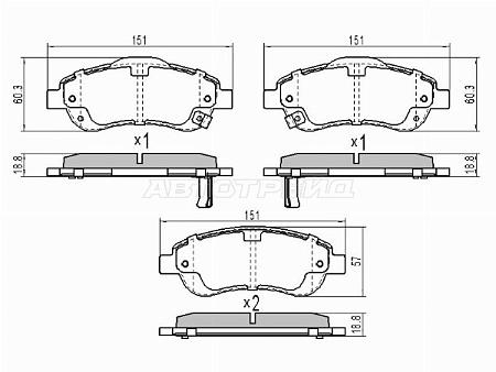 Колодки тормозные (Спереди) Honda CR-V 06-18