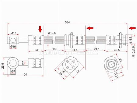 Шланг тормозной перед (Таиланд) NISSAN TEANA 08- RH