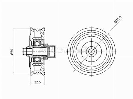 Ролик приводного ремня кондиционера TOYOTA 1GFE 89-
