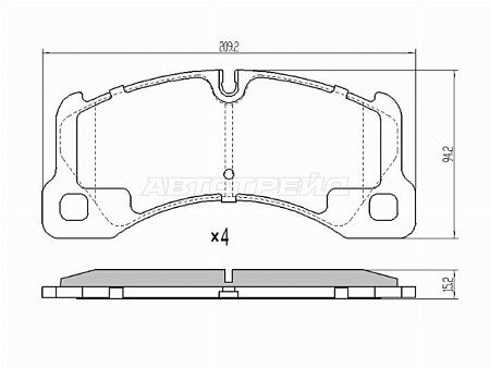 Колодки тормозные (Спереди) Volkswagen Touareg 02-18
