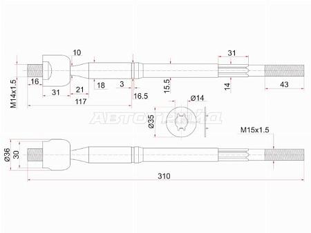 Тяга рулевая TOYOTA NOAH 2WD 01-