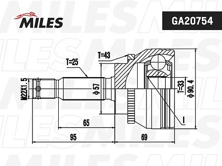 GA20754 ШРУС MITSUBISHI GALANT DJ1A/DJ3A/DJ5A 2006-нар.