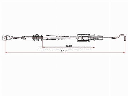 Трос газа VOLKSWAGEN TRANSPORTER IV 90-03 (1706mm)