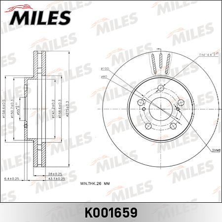 K001659 Диск тормозной TOYOTA WISH передний вент.