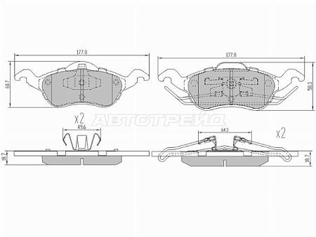 Колодки тормозные (Спереди) Ford Focus 98-04