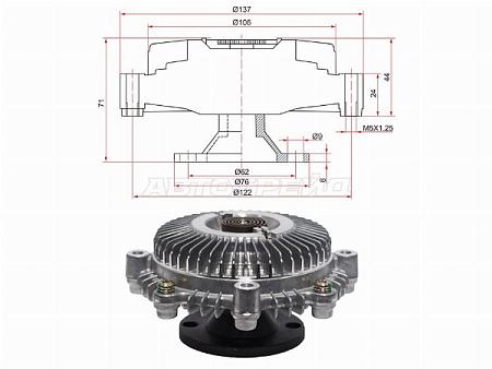 Вискомуфта TOYOTA HIACE,HILUX 1RZ#