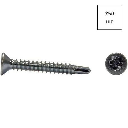 Саморез 6.3х90 потай.гол.со сверлом DIN 7504P оц. 250шт FORTLUFT sts030060