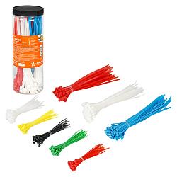 Стяжки (хомуты) кабельные, нейлон, цвет.,300 шт(2,5*100-150шт/3,6*200-150шт) ADTC001